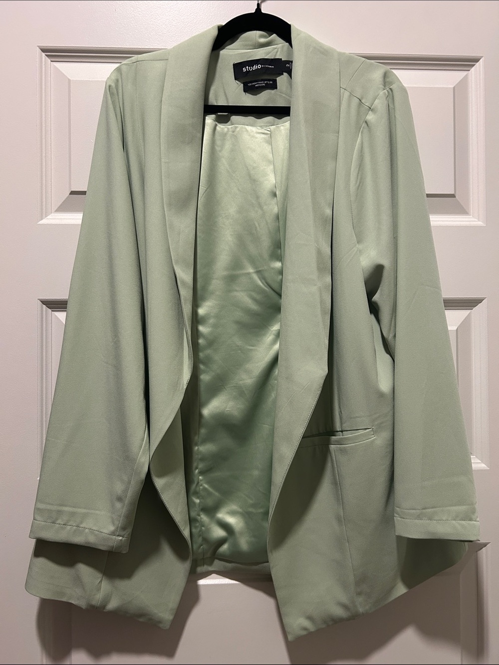 Studio Pale Mint Open-Front Blazer Jacket